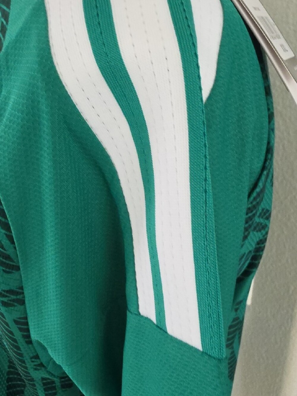 Green Soccer Jersey with Red and White Trim - Picture 10 of 11